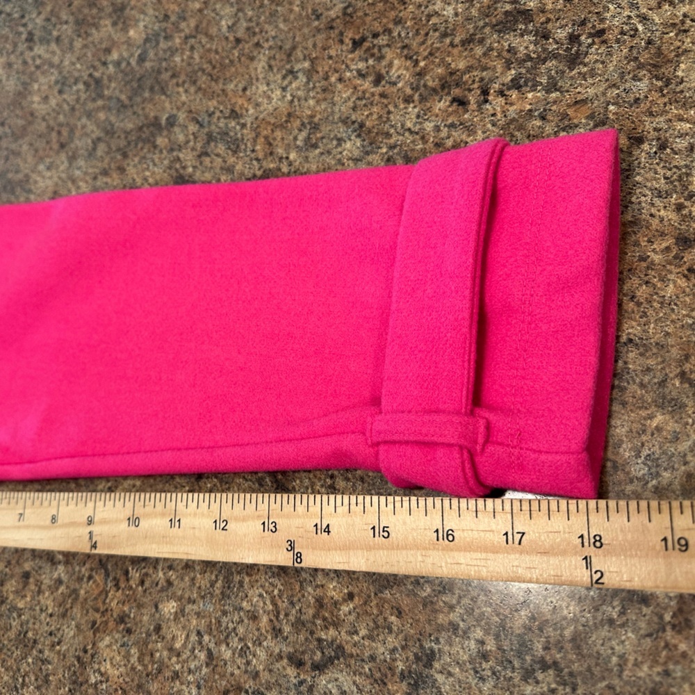Haute Monde Longline Coat Size Large Hot Pink Side Pockets Single Button Closure - Picture 10 of 13